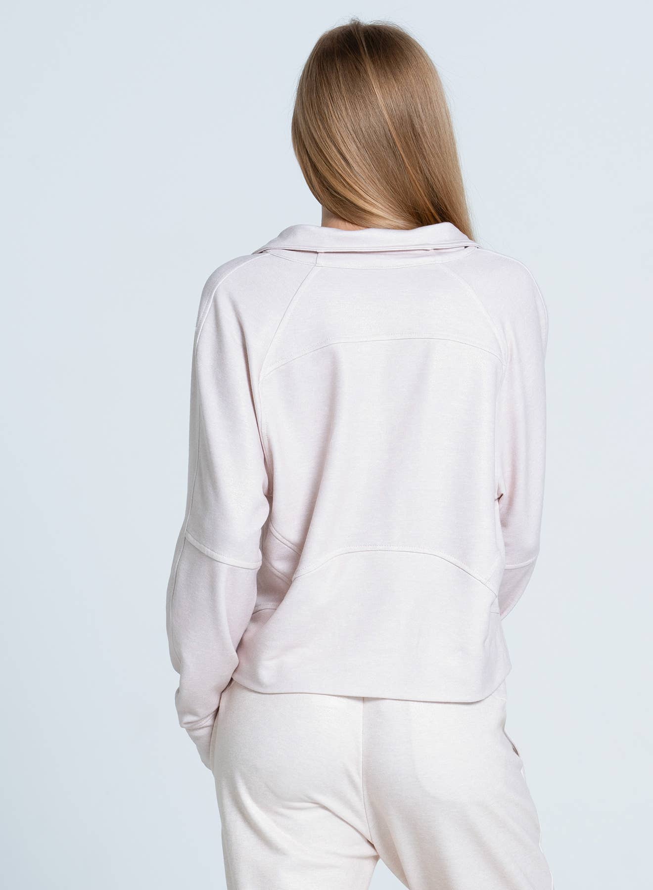 Women's Renew Heather 1/4 Zip Long Sleeve - BEIGE