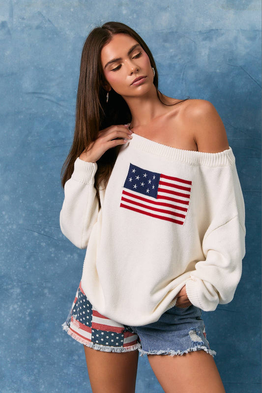 OFF SHOULDER OVERSIZED SWEATER TOP