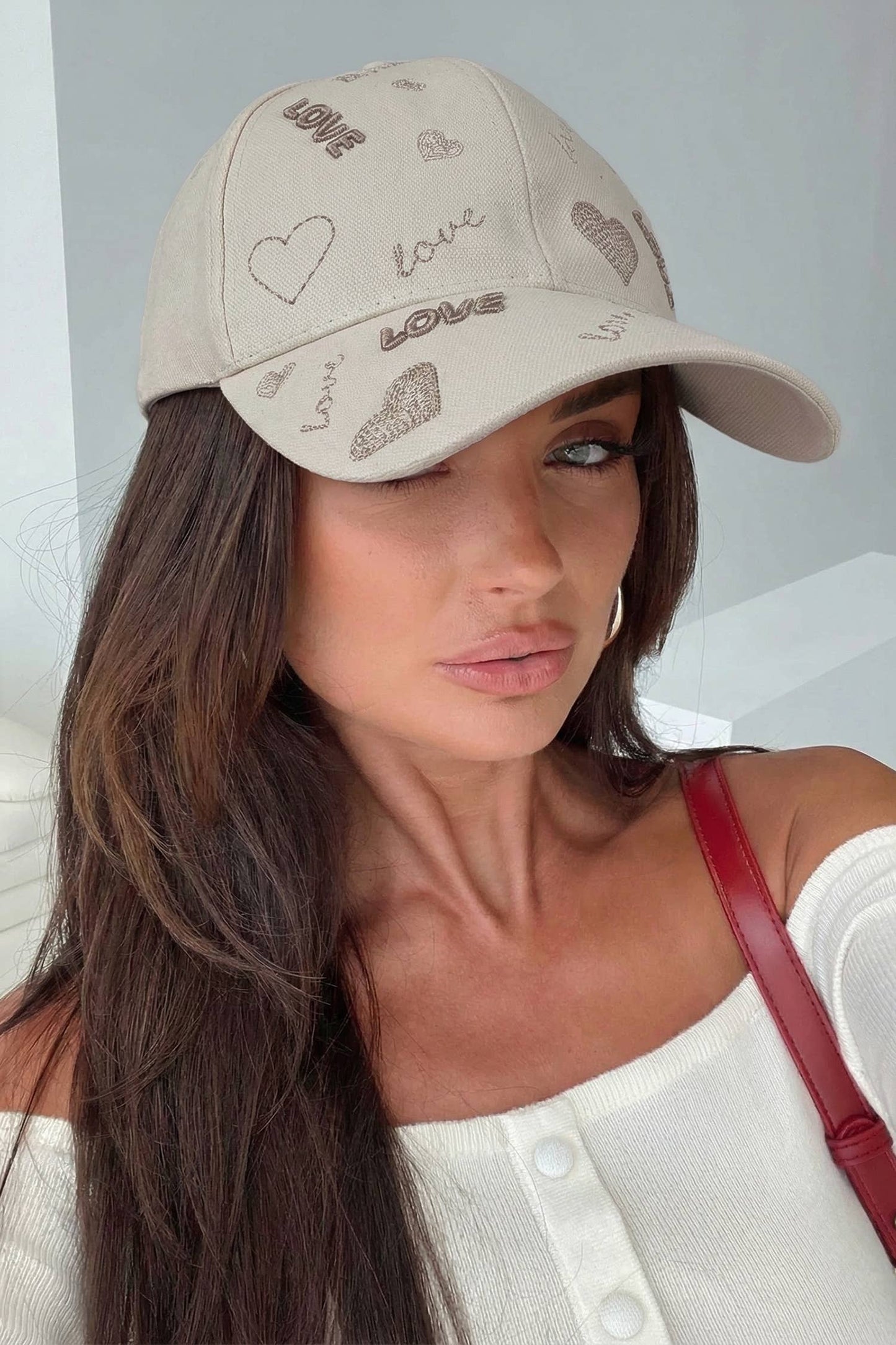 Cool Girl LOVE Heart Embroidered Baseball Cap