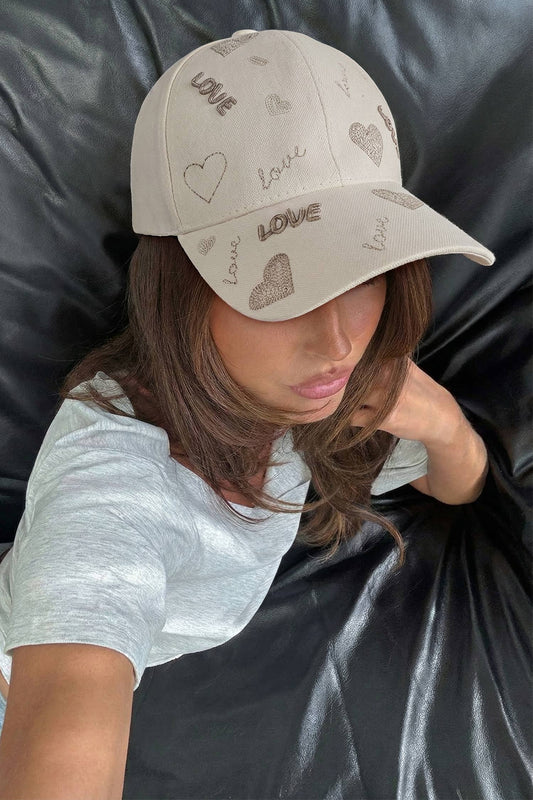 Cool Girl LOVE Heart Embroidered Baseball Cap
