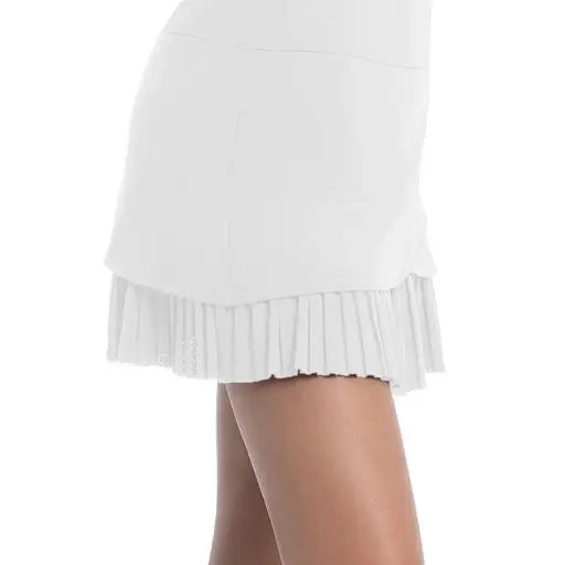Women's 14.5" Hybrid Tennis Skirt w/ Hidden Back Pocket- White