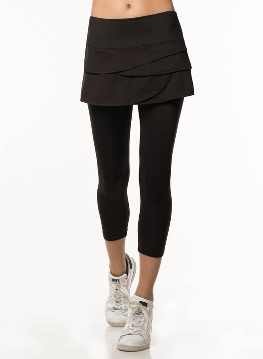 Women's Scallop Capri - BLACK