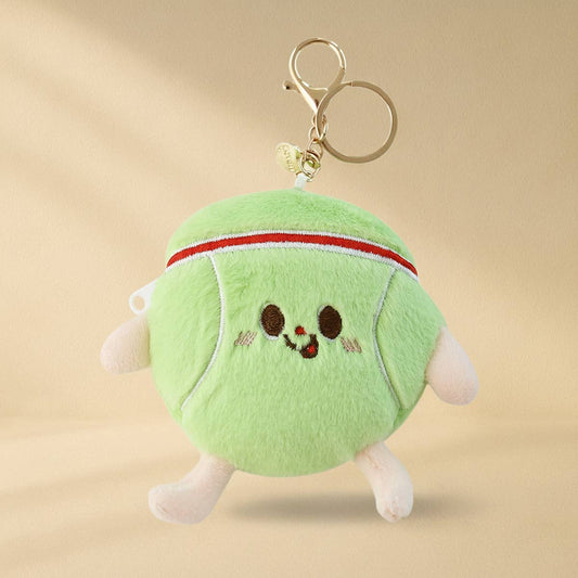 🎾 Cute Tennis Plush Sports Key Chain Coin Purse Bag Charm