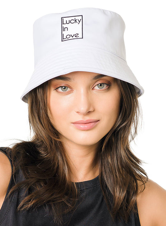 Women's Lucky Bucket Hat - WHITE